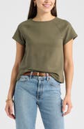Caslon® Short Sleeve Terry Sweatshirt