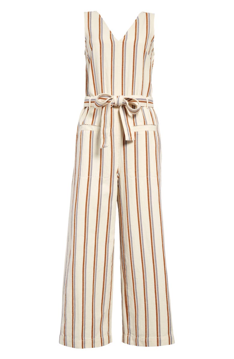 Madewell Stripe Pull-On Jumpsuit, Alternate, color, 