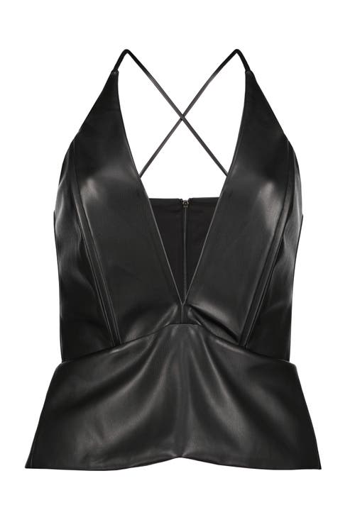 Bishop + Young Ethey Peplum Top In Black