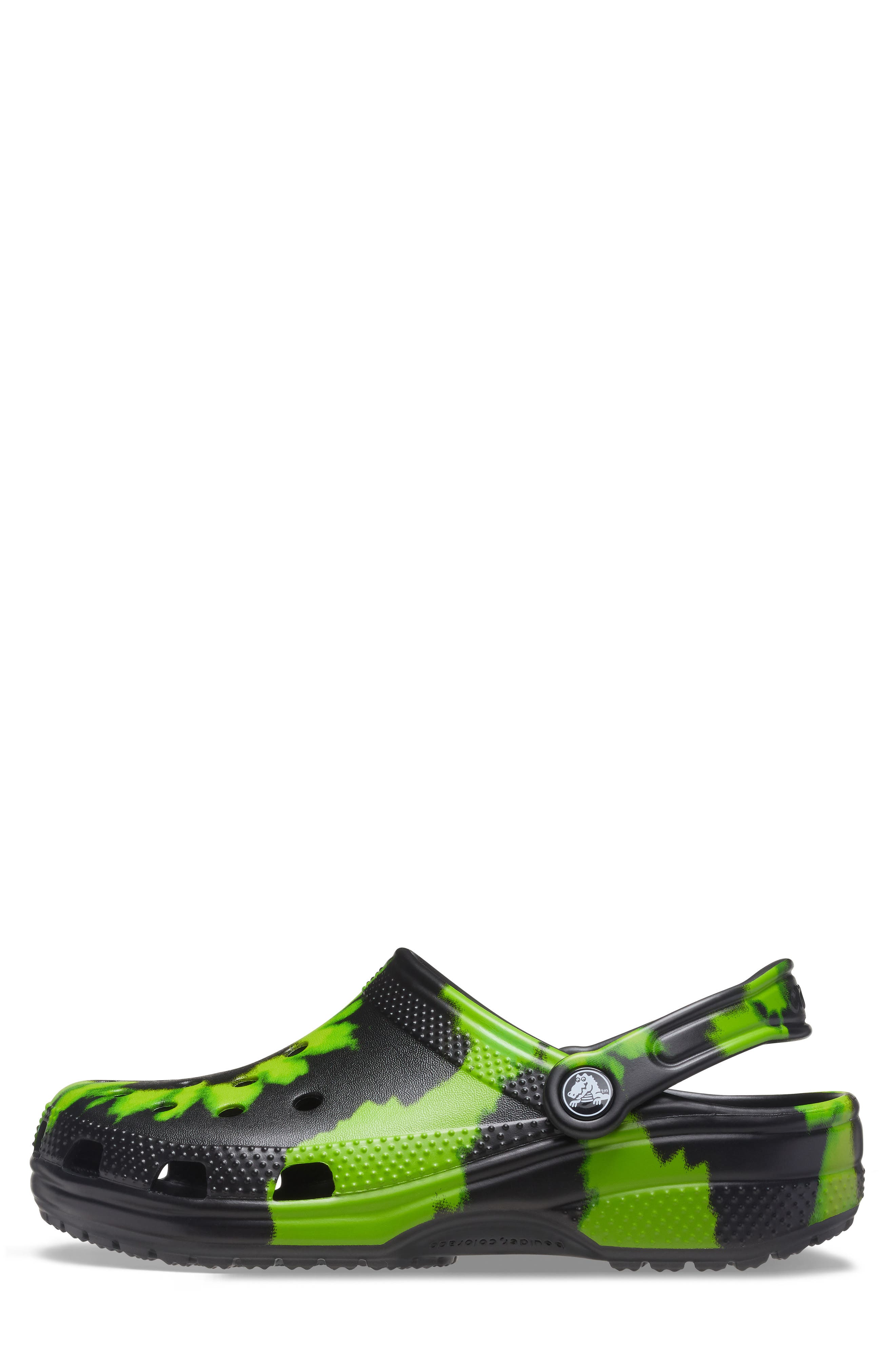 Classic Tie Dye Graphic Clog, Alternate, color, BLACK/ LIME PUNCH