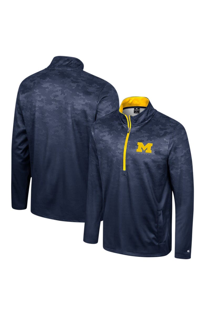 COLOSSEUM Men's Colosseum  Navy Michigan Wolverines The Machine Half-Zip Jacket, Main, color, 