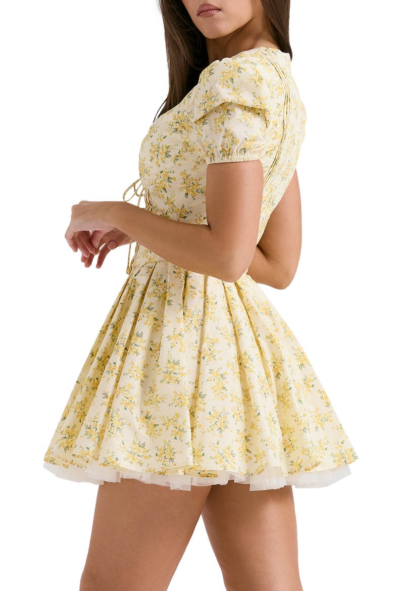 Imani Floral Minidress, Alternate, color, YELLOW FLORAL PRINT