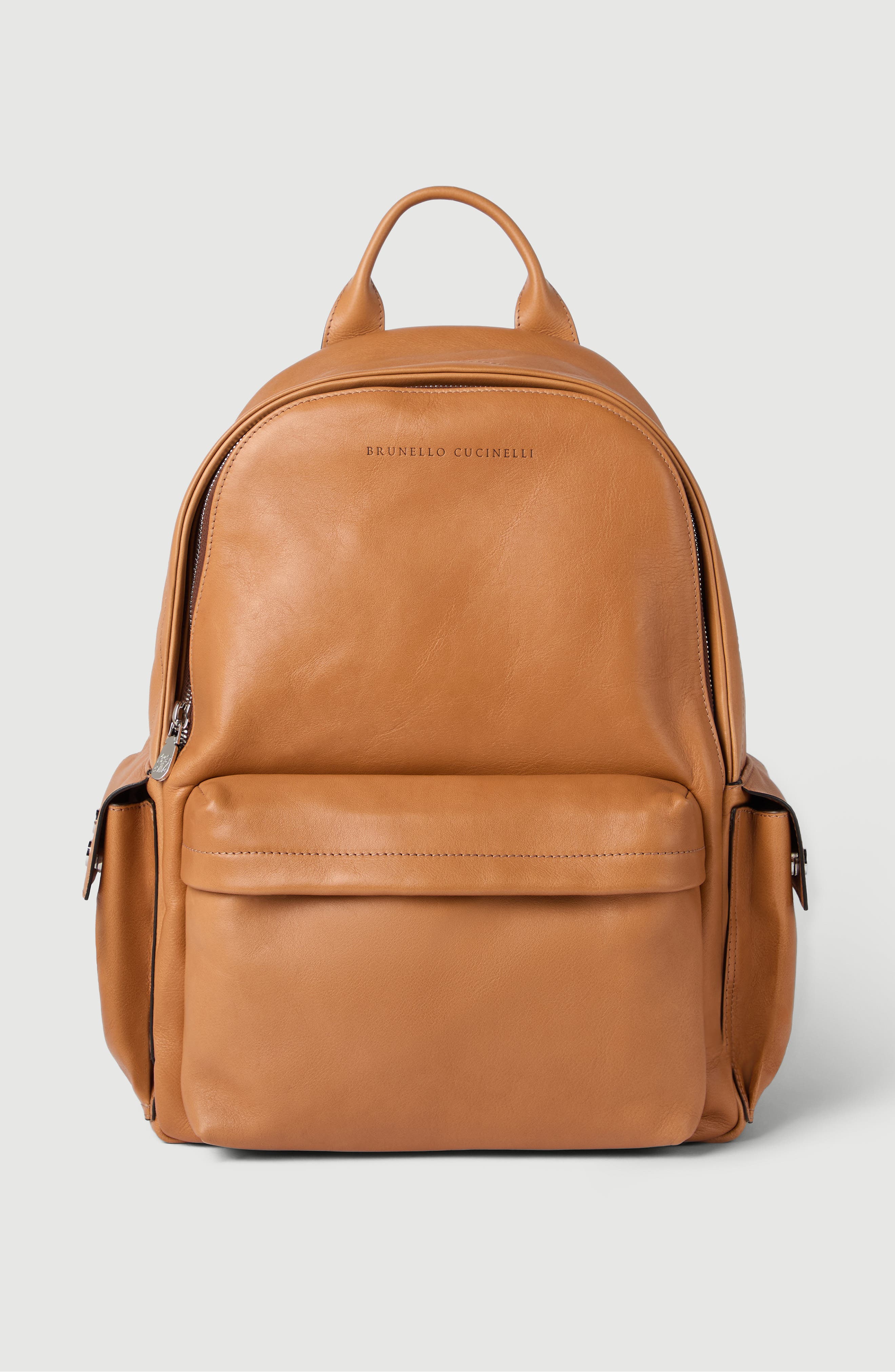 Brunello Cucinelli Cowhide travel backpack, Main, color, Cognac