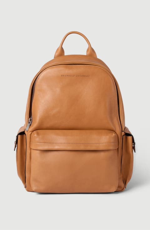 Cowhide travel backpack
