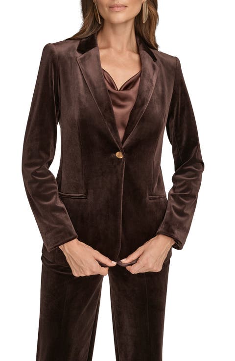 One-Button Velvet Jacket