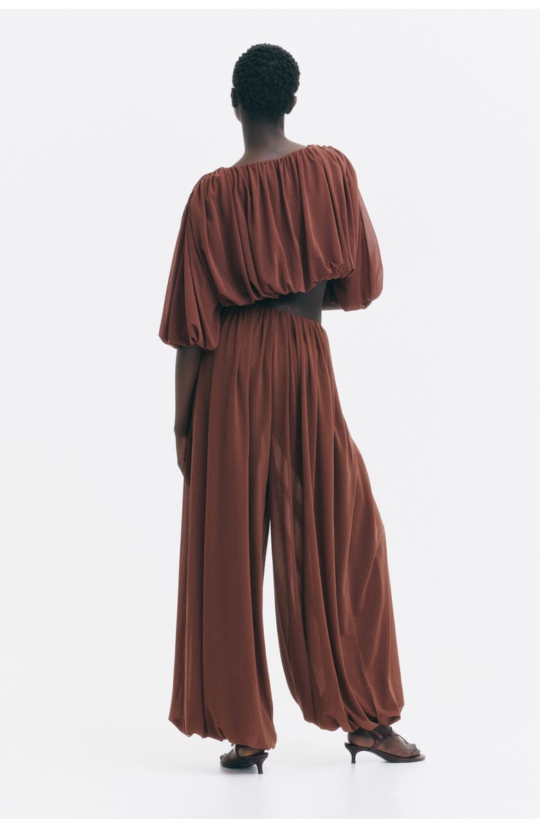 H&M Draped Balloon Trousers, Alternate, color, Brown
