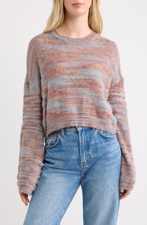 Melange Crop Sweater