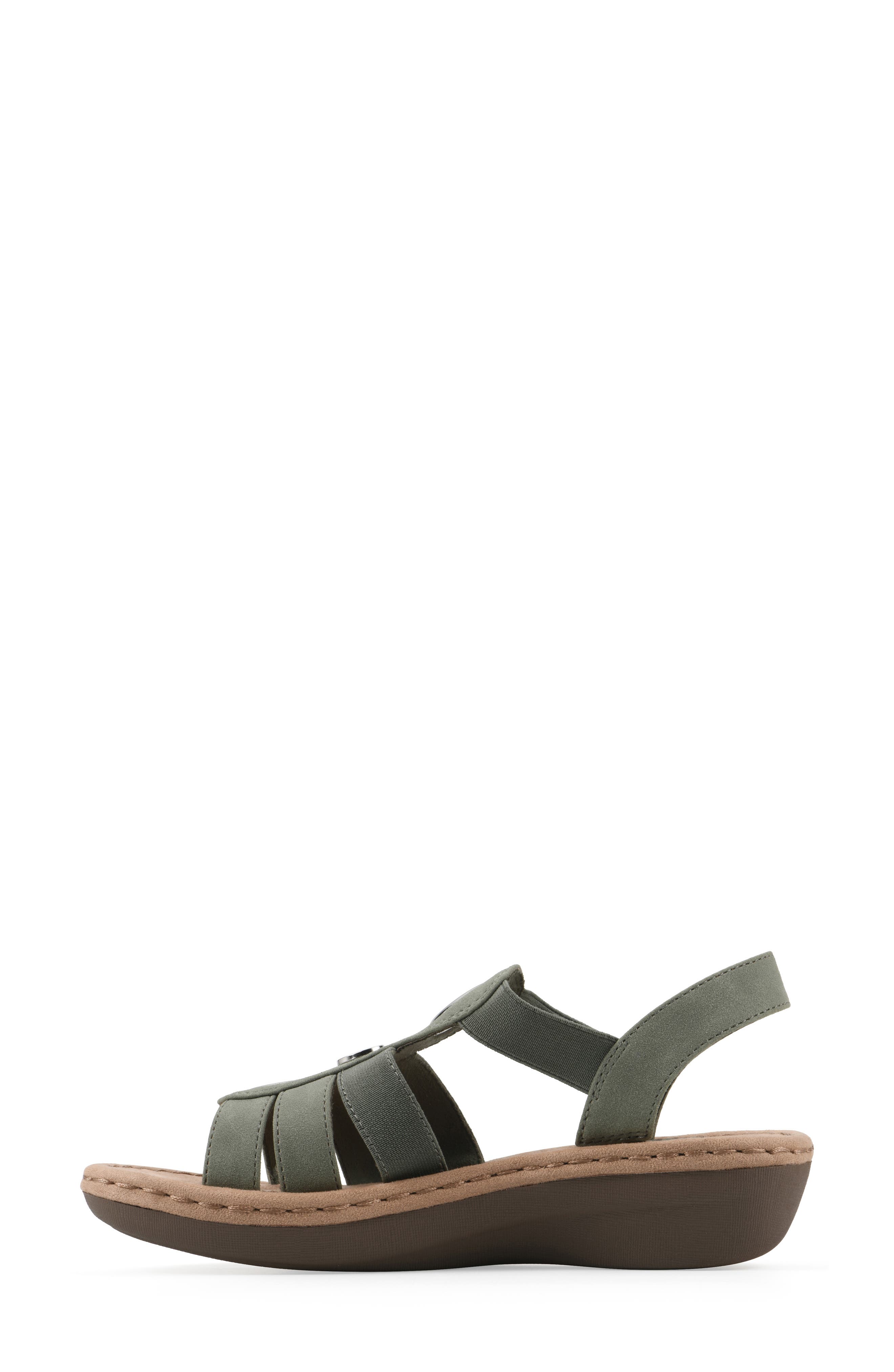 CLIFFS BY WHITE MOUNTAIN Casimir Grommet Stud Wedge Sandal, Alternate, color, Sage/ Nubuck