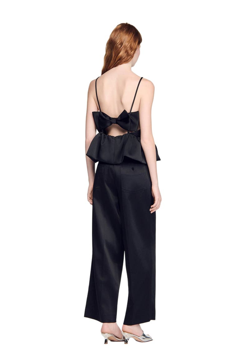 Ruffled crop top, Alternate, color, Black