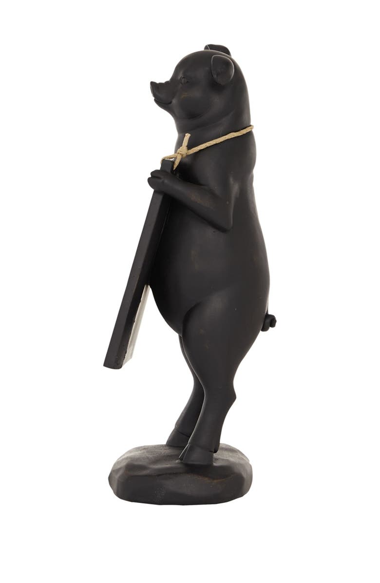 SONOMA SAGE HOME Black Resin Pig Decorative Sign with Chalkboard, Alternate, color, 