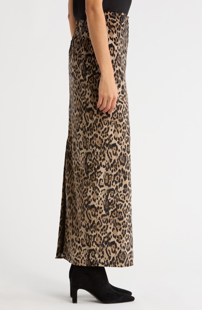WAYF x Sara Walker Samantha Leopard Print Velveteen Maxi Skirt, Alternate, color, Leopard