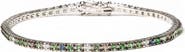 Haus of Brilliance 18K Gold 3/8 Ct Diamond with Sapphire & Tsavorite Bracelet