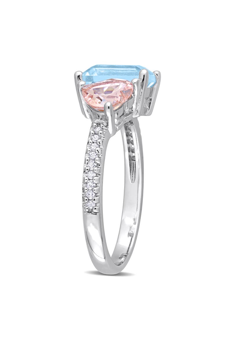 Topaz, Morganite & Diamond 2-Stone Ring, Alternate, color, Topaz