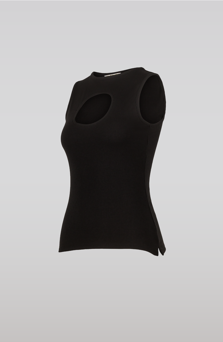 SAEMDI Ribbed Top, Alternate, color, Black