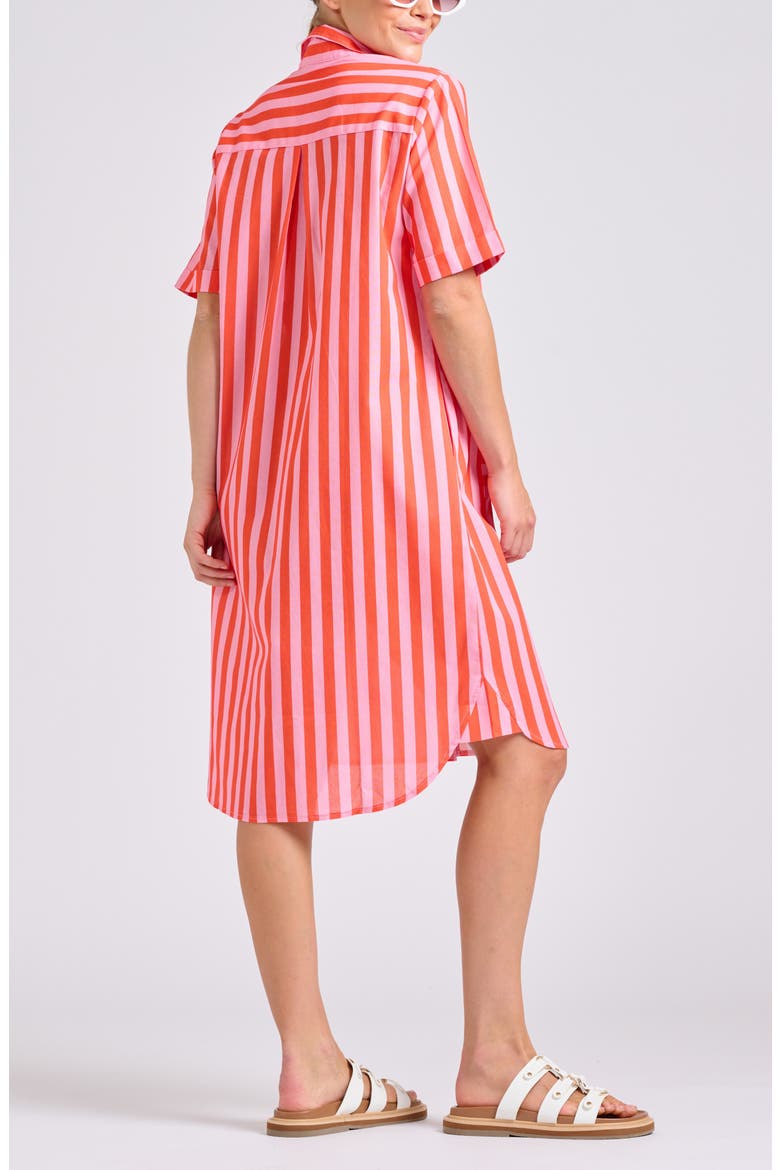 Stripe Shirtdress, Alternate, color, PINK PAPAYA STRIPE