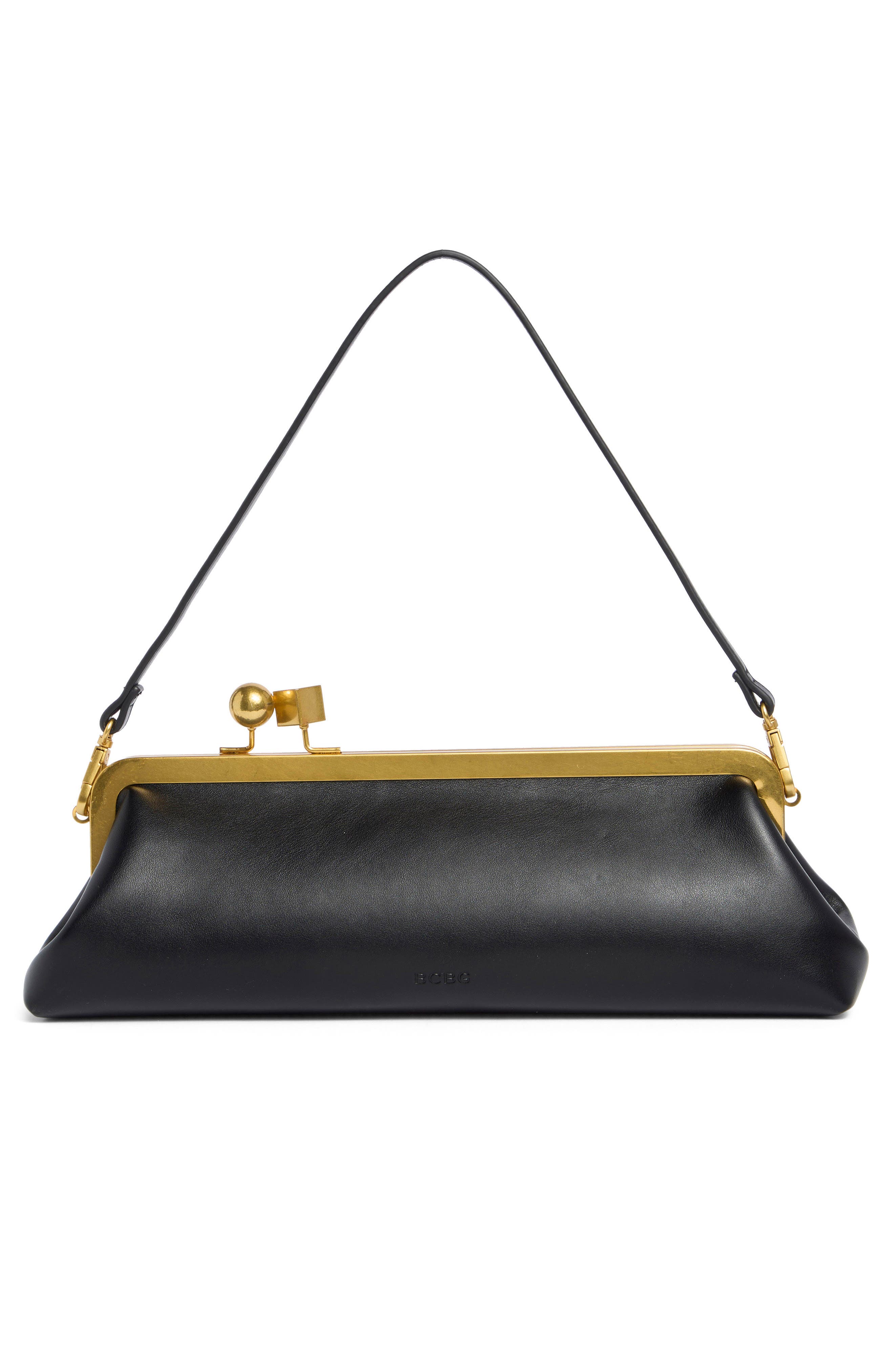 BCBG East/West Frame Shoulder Bag, Alternate, color, Black