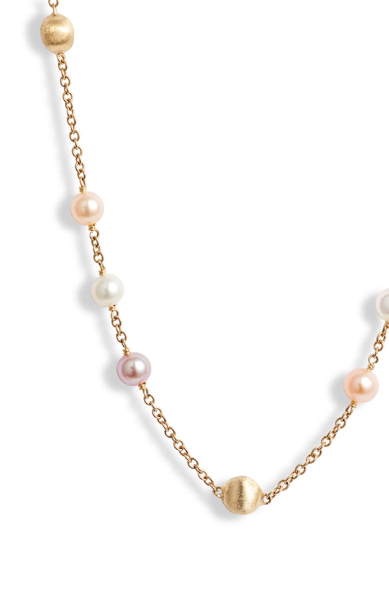 Marco Bicego Africa 18K Yellow Gold & Multicolor Pearl Statement Necklace, Alternate, color, 