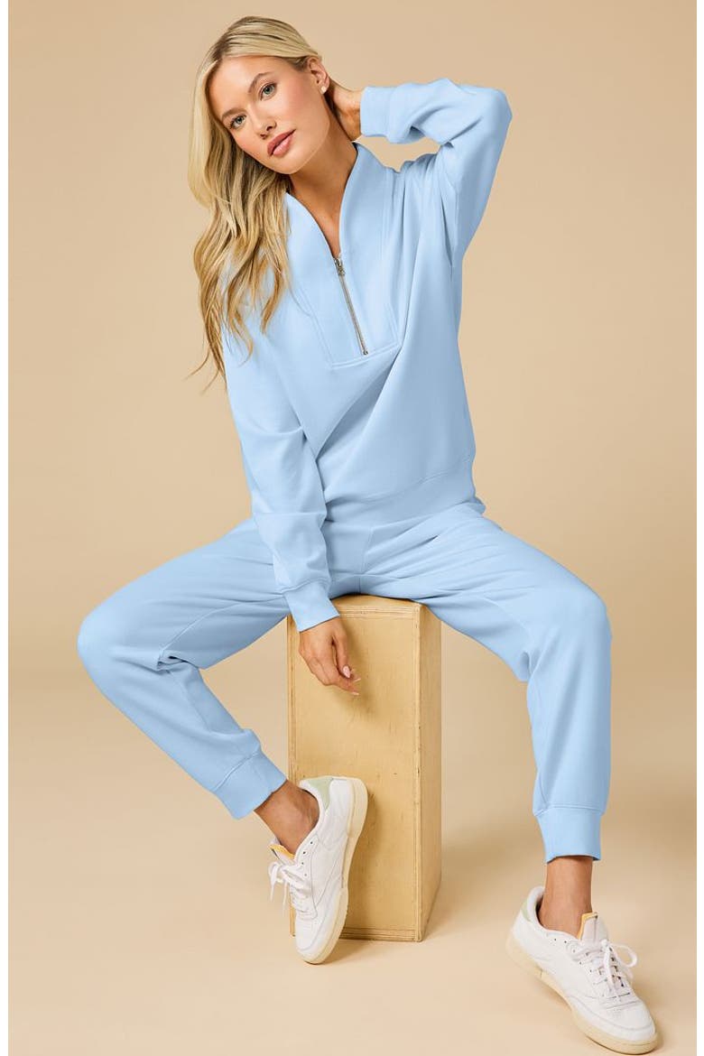 Athleisure DreamTech 1/4 Zip Jogger Set, Alternate, color, Sky Blue
