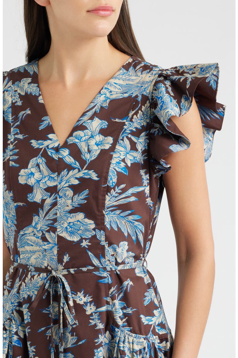 The Eloise Floral Print A-Line Dress, Alternate, color, FLORAL EARTH PRINT