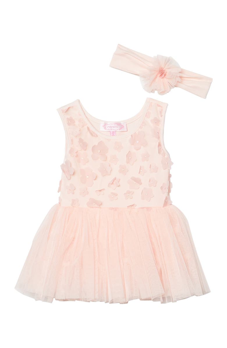 Popatu Mini Flower Tutu Dress w/ Headband, Main, color,