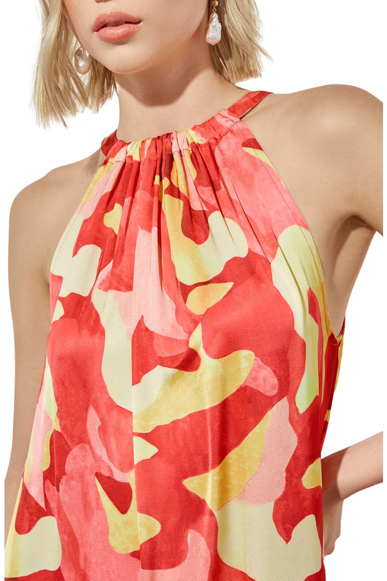 Floral Sleeveless Ruffle Hem Maxi Dress, Alternate, color, FLAMINGO PINK/ RED