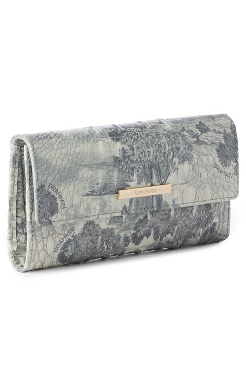 Brahmin Cordelia Croc Embossed Wallet In Green