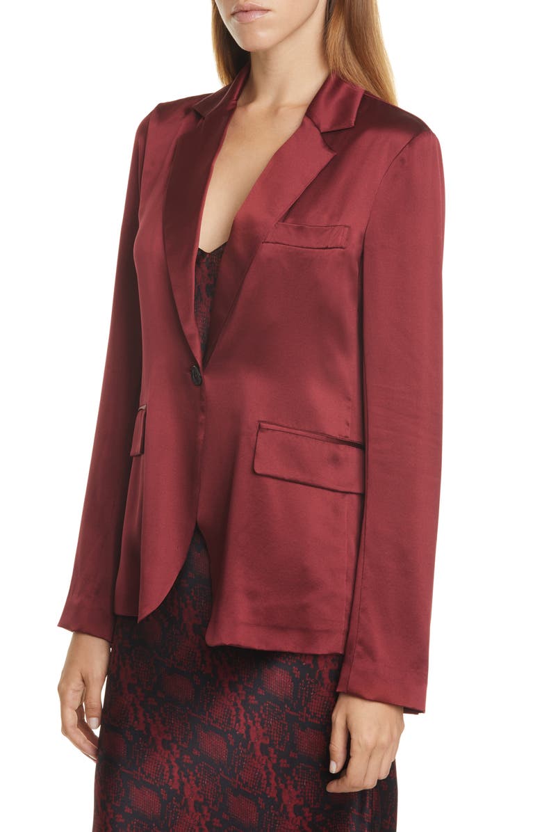 Nili Lotan Sophia Silk Satin Jacket, Alternate, color, 
