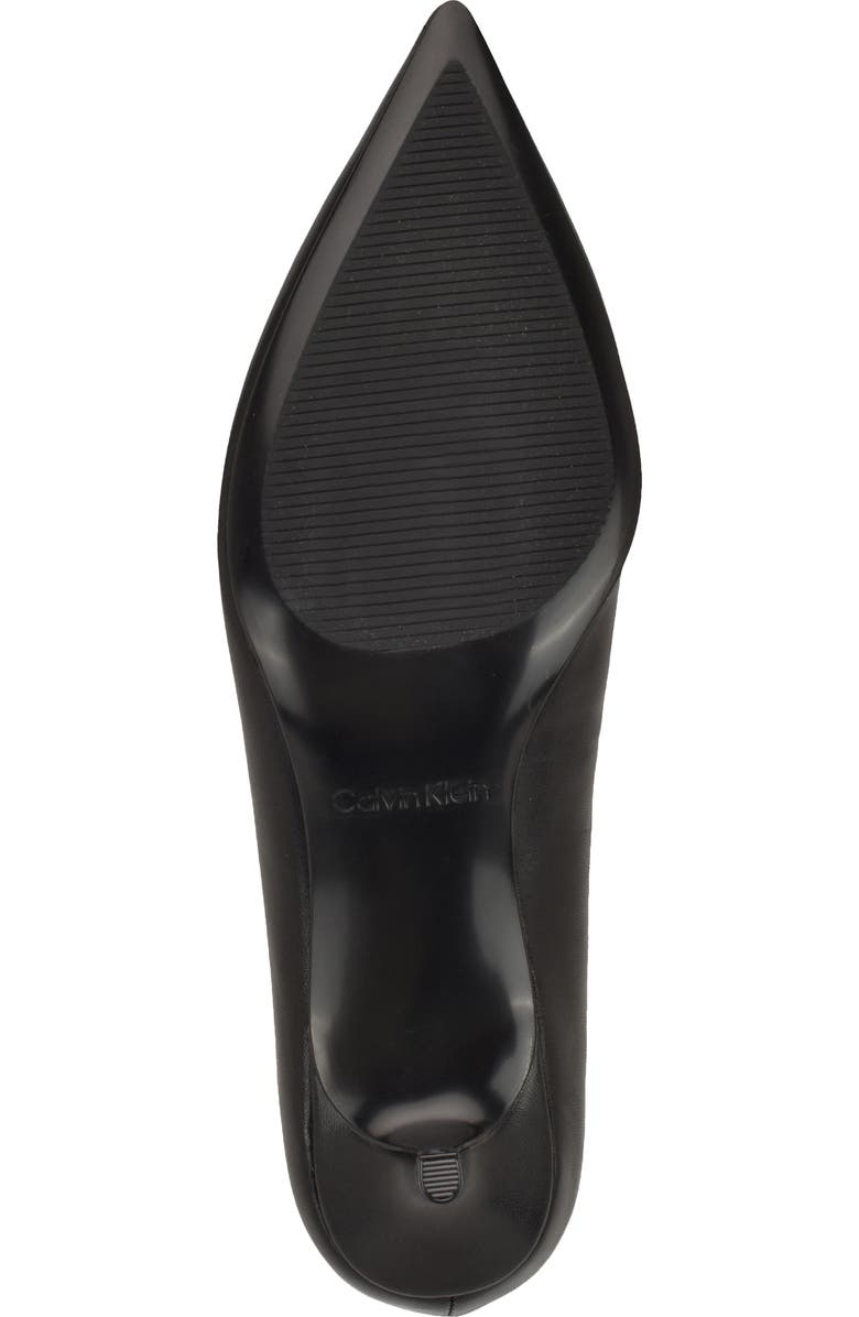 Calvin Klein Roxanna Pointed Toe Kitten Heel Pump, Alternate, color, Black Leather