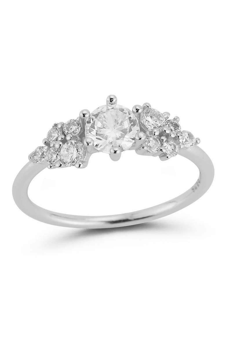 CZ Cluster Ring, Main, color, SILVER