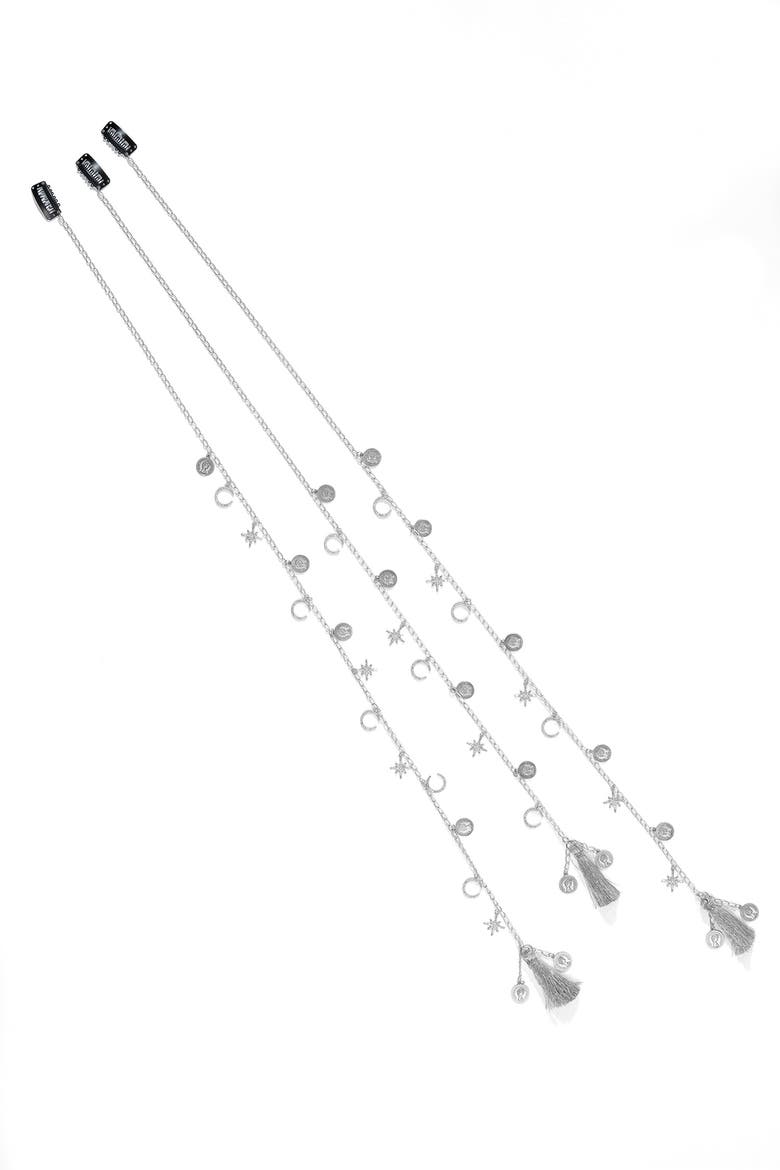 Starlit Tassel Braid Chain-silver, Alternate, color, Silver