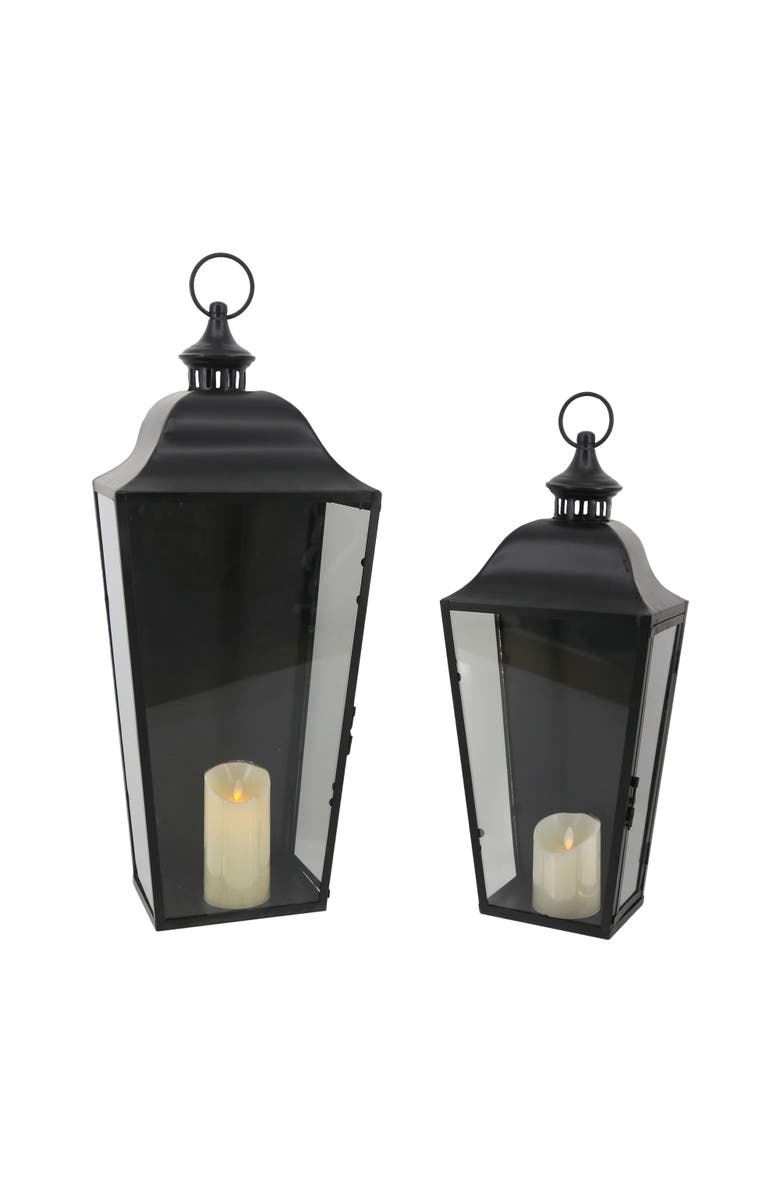 Transpac LED Metal Oversized Wall Lanterns Set of 2 Decorative Candle Holders for Home Spring Decor, Main, color, Multicolored