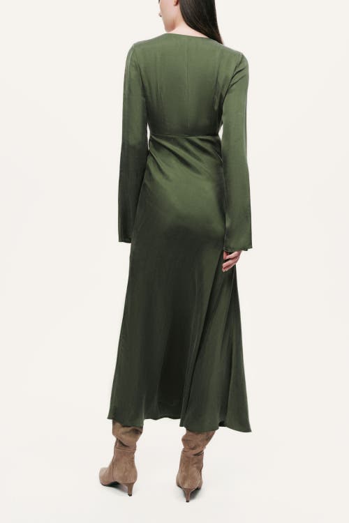 Nocturne Crystal-button V-neck Maxi Dress In Green