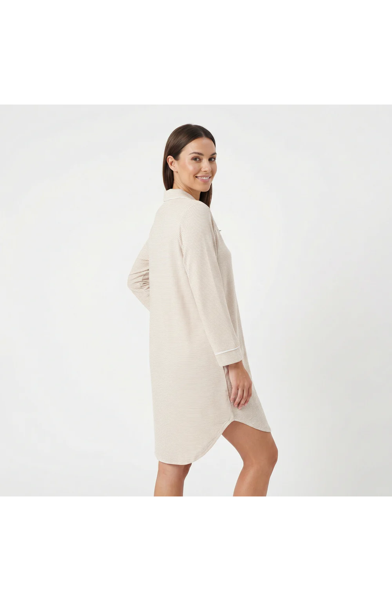 Motette Oatmeal Stripe Sleepshirt, Main, color, Beige And White Stripe