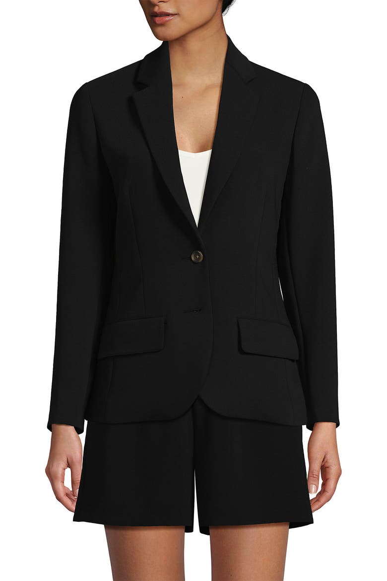 Crepe Blazer, Alternate, color, Black
