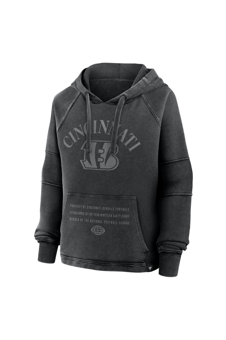 Women's Fanatics Black Cincinnati Bengals Oversized Raglan Gridiron Hoodie, Alternate, color, Black