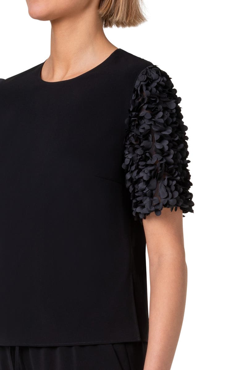 Akris punto 3D Petal Sleeve Top, Alternate, color, 