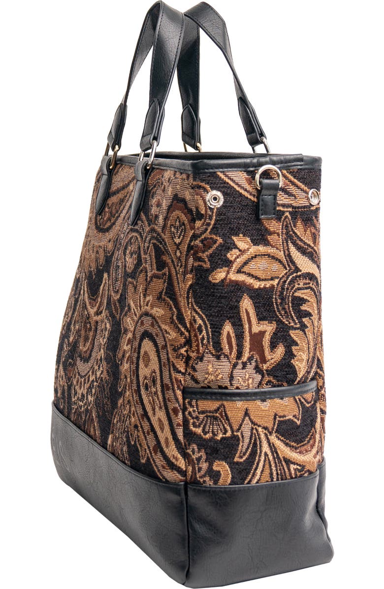 Béis The Mini Everyday Jacquard & Faux Leather Tote, Alternate, color,