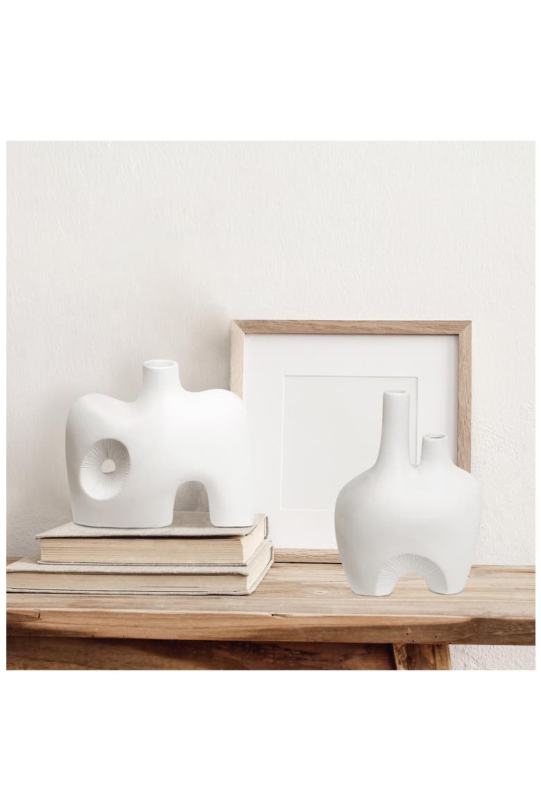 Pioneer Decorative Ceramic Vase, Alternate, color, OFF-WHITE
