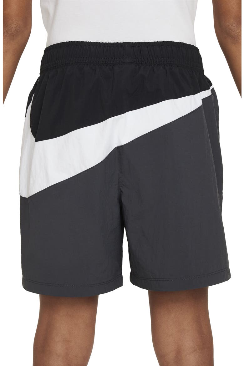 Kids' Amplify Nylon Athletic Shorts, Alternate, color, BLACK/ DARK SMOKE GREY/ WHITE