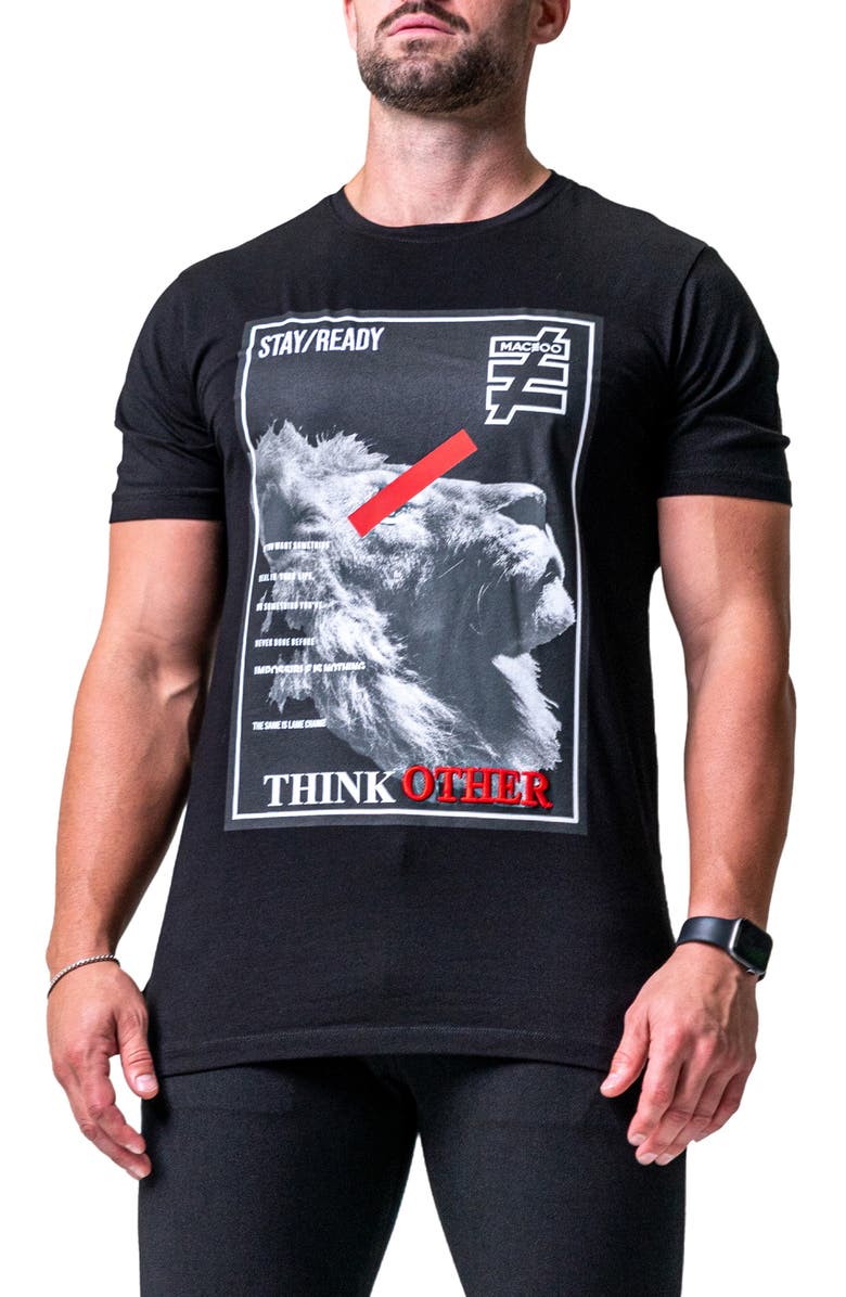 Maceoo Think Stretch Cotton Graphic Tee, Alternate, color, Black