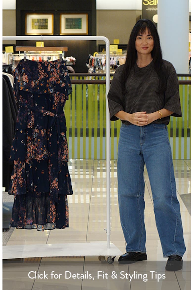 Night Garden Off the Shoulder Tiered Midi Dress video