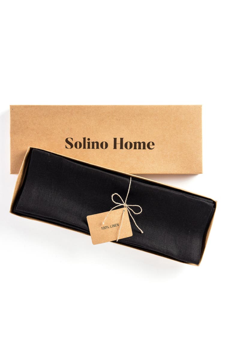 Linen Square Placemats Set of 4, 14 x 14" - Fete, Alternate, color, Black