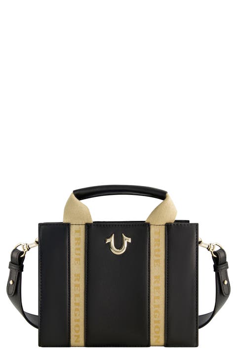 Licensed Faux Leather Mini Tote Bag with Branded Straps