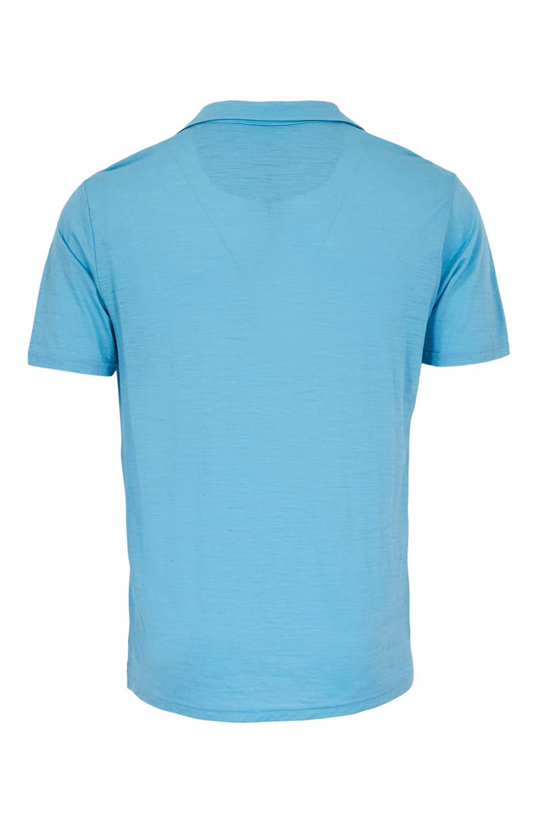 Lords of Harlech Bobby Merino Wool Johnny Collar Polo, Alternate, color, Teal