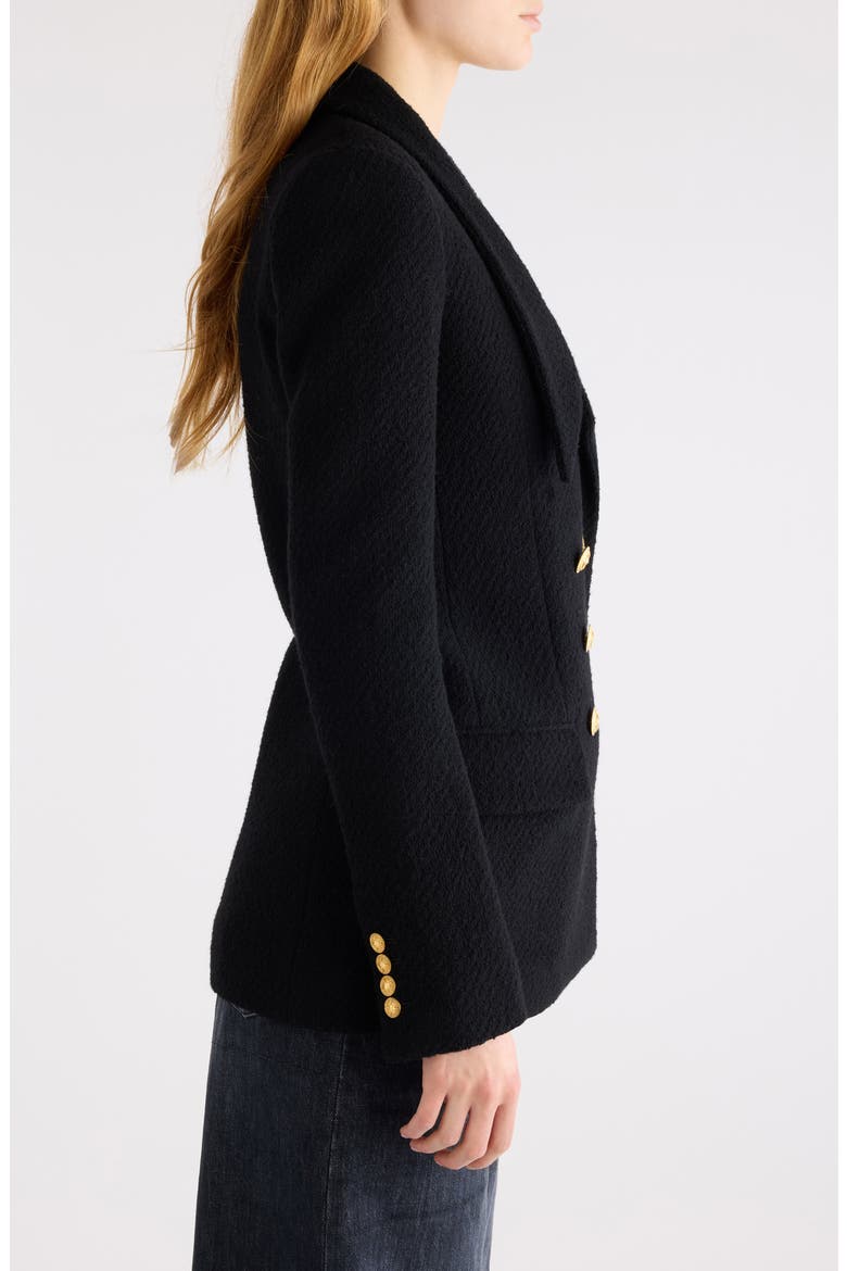 Wool Blend Bouclé Peacoat, Alternate, color, BLACK
