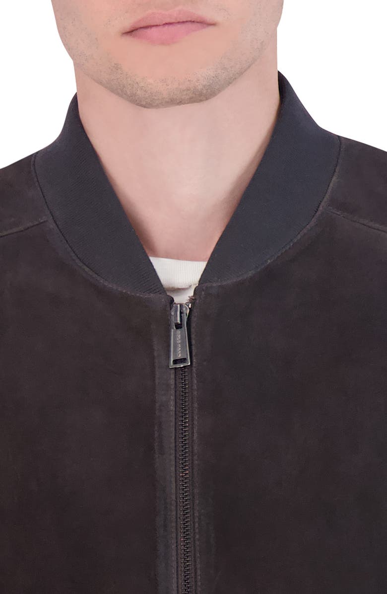 Cole Haan Suede Bomber Jacket, Alternate, color, Grey