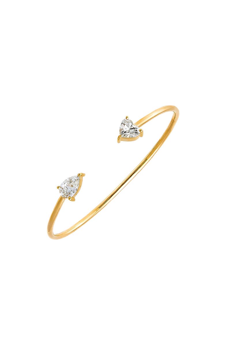 BY ADINA EDEN Lab Grown Diamond Pear X Heart Open Bangle 14K, Main, color, 