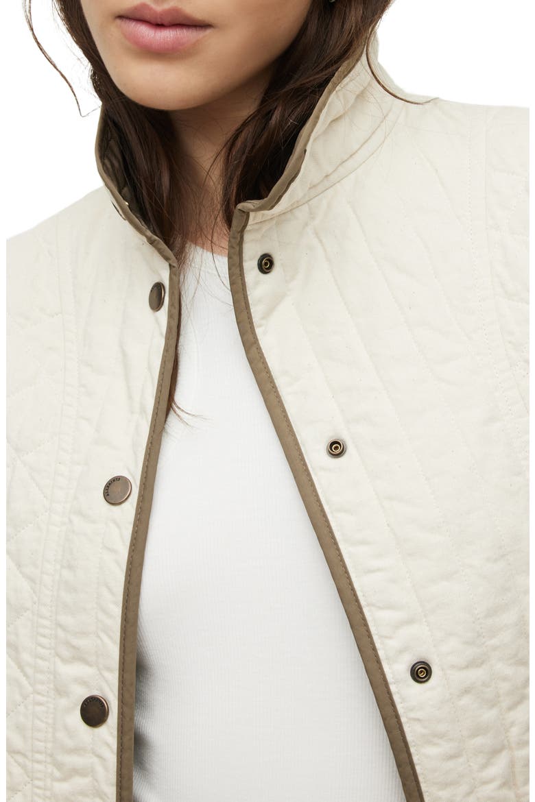 Madison Reversible Quilted Cotton Jacket, Alternate, color, WHITE/ KHAKI