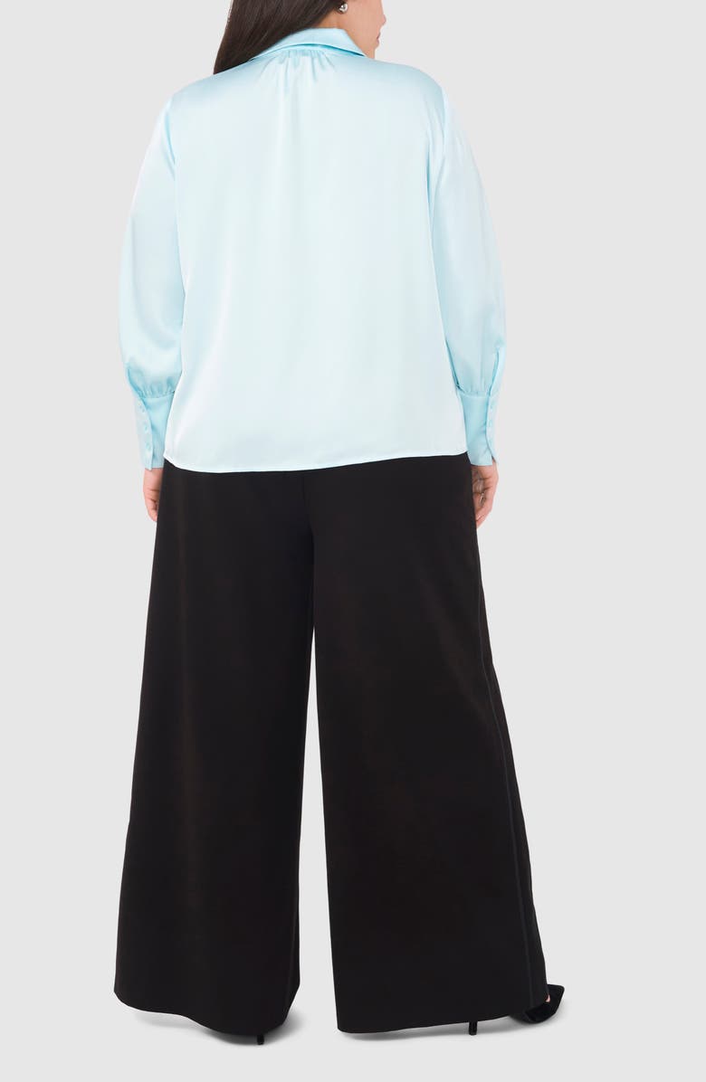 Halogen<sup>®</sup> Satin Button-Up Shirt, Alternate, color, Iced Aqua