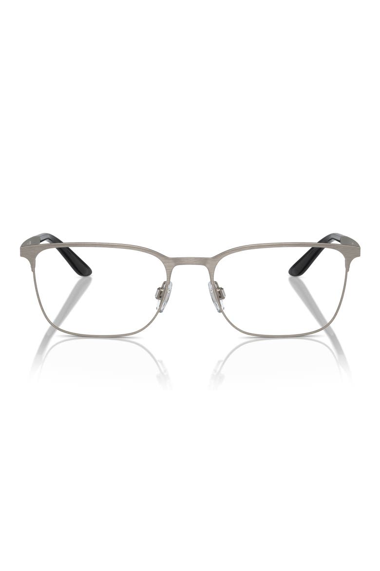53mm Square optical glasses, Main, color, BRUSHED GUNMETAL / DEMO LENS